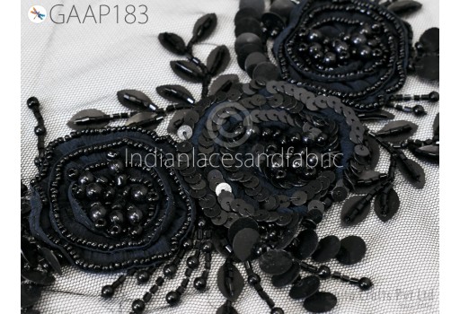 1 Piece Beaded Applique Patches Handmade Embroidered Floral Applique Women Dress Sewing Indian DIY Crafting Supply Home Wall Décor
