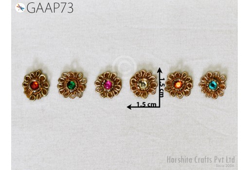 100 Tiny Zardozi Appliques Patch Rhinestone Decorative Sewing Accessory Indian Small Beaded Applique DIY Craft Headband Scrap Booking Decor