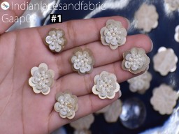 75 Beaded Flower Shaped Rhinestone Applique Indian Embroidery Patches Bridal Headband Crafting Sewing Embellishments Costumes Dress Patch