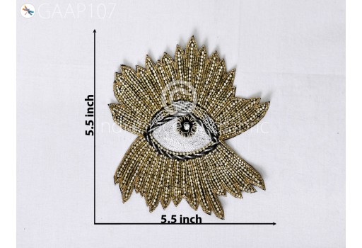 1 Piece Evil Eye Beaded Patches Appliques Dresses Embroidered Indian Decorative Handmade Sewing DIY Crafting Sewing Accessories Home Décor