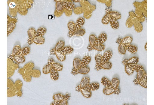 50 Patches Flower Indian Sewing Wedding Dresses Handcrafted Beaded Patches DIY Crafting Supply Embellishments Handmade Zardozi Appliques