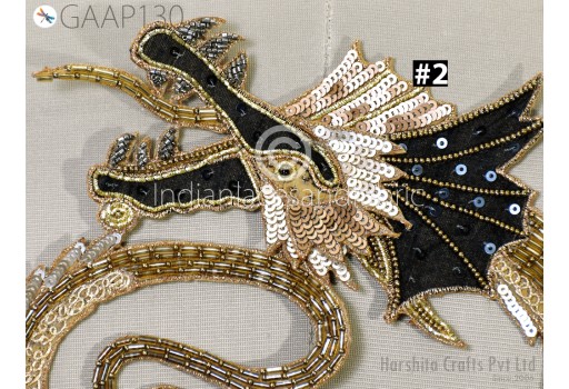 1 Piece Beaded Patches Dragon Sew on Denim Jackets Patch Embroidered DIY Decorative Appliques Crafting Cushions  Home Decor Handcrafted Backpack