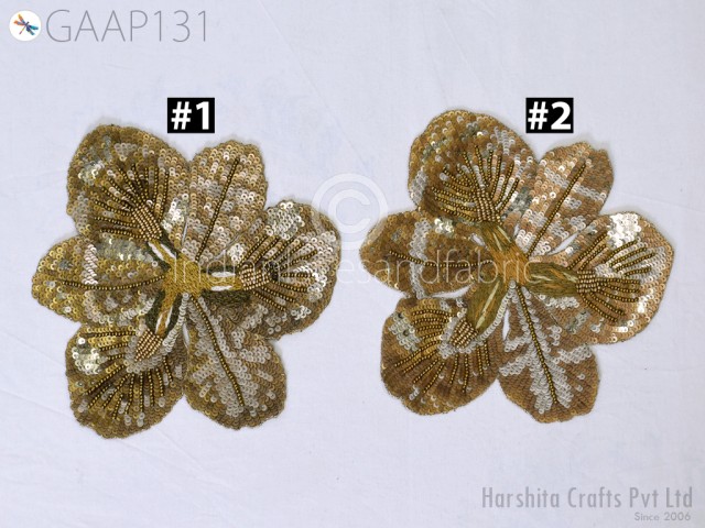 3 Piece Indian Sequin Patches Appliques Handmade Sewing Dresses Handcrafted Embellishments Decorative Crafting Supply Beach Bags Home Decor Applique