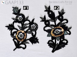 1 Piece Indian Beaded Patch Appliques Handmade Dresses Sewing Accessories  Scrapbooking Embellishments Crafting Handcrafted Patches