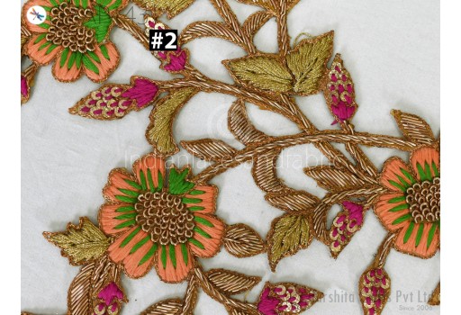 1 Piece Indian Zardozi Patch Handmade Wedding Dresses Costume Sewing Accessories DIY Crafting Patches Scrapbooking Embellishments Appliques