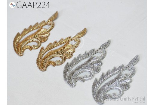 6 pc Handmade Patches Appliques Decorative Indian Dresses Golden Patches Christmas Appliques Sewing Crafting Supply Decor Beaded Patches