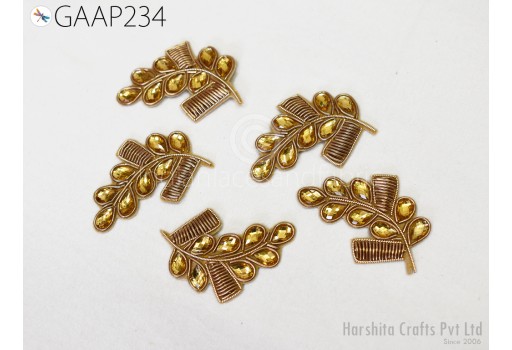 20 Piece Golden Indian Applique Patch Bullion Handcrafted Embellished Sale Appliques Sewing Accessories Crafting Scrapbooking Embellishments
