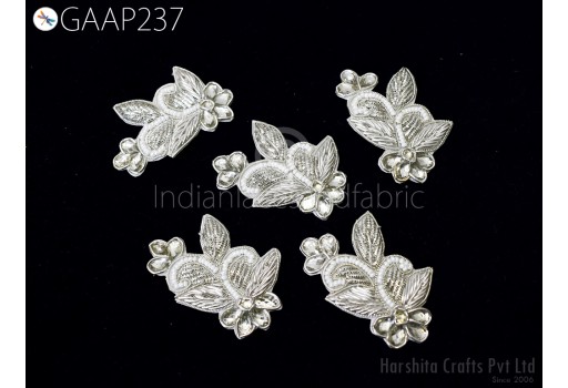 20 Piece Indian Applique Patch Bullion Embellishment Sewing Embellished Appliques Crafting Golden Accessories Dress Handcrafted Scrapbooking.