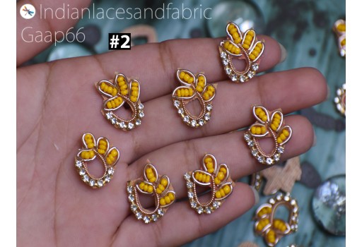 100 Tiny Beaded Appliques Patch Bullion Decorative Sewing Clothing Accessory Indian Small Applique DIY Crafting Headband Scrap Booking Decor