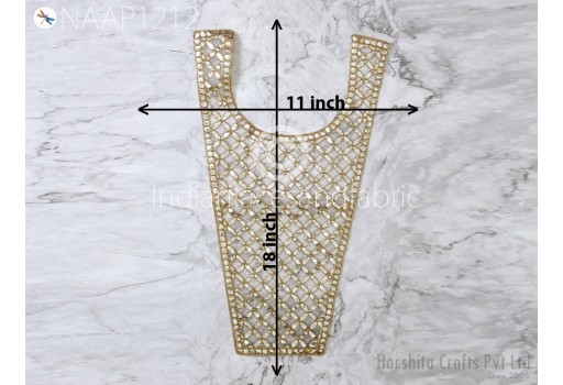 2 Pc Gota Patti Gold Neck Patches for Wedding Dress Neckline Patch Handmade Indian Clothing Accessoies Crafting Collar Applique Costumes