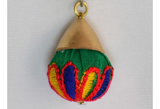 3 Pair Decorative Indian Tassels  Multicolor Handmade Tribal Pom Pom Christmas DIY Keyrings Crafting Jewelry Charms Gypsy Embellishments