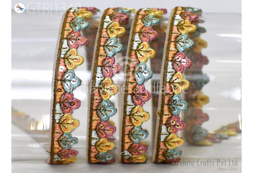 9 Yard Embroidered Fabric Trim Indian Sari Border Saree Narrow Costume DIY Crafting Sewing Wedding Dresses Lace Curtain Gift Wrapping Ribbon Festival Costume Tape