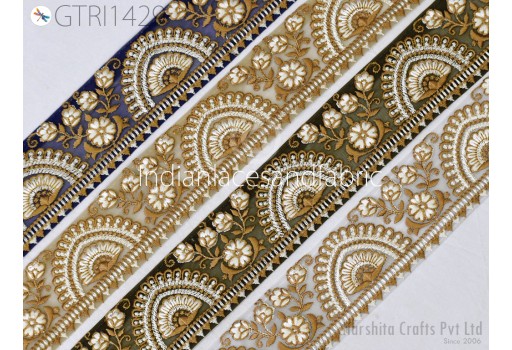 9 Yard Indian Trim Sari Border Crafting Ribbons Sewing Embroidered Decorative Costumes Cushion Curtain Home Decor Trimmings Headband
