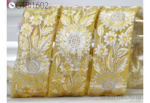 9 Yard Embroidery Fabric Trim Indian Sewing Embellishment Embroidered Saree Ribbon Crafting Border Wedding Dress Trimmings Cushion Covers