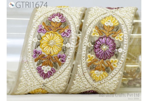 9 Yard Indian Sari Border Embellishments Embroidery Trim Embroidered Saree Ribbon Cushions Sewing Crafting Trimmings Curtains Headbands