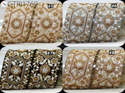 9 Yard Indian Embroidered Fabric Trim Sewing Drapery Embellishments Saree Tape Decorative Ribbon DIY Crafting Sewing Beach Bags Sari Border