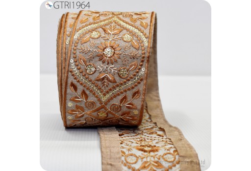 9 Yard Embroidery Fabric Trim Embroidered Ribbon Decorative Embellishments DIY Crafting Sewing Saree Indian Sari Border Home Decor Bags 
