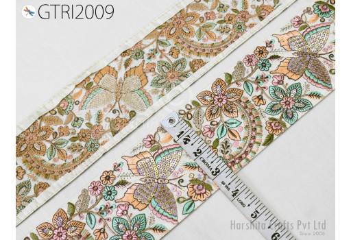 3 Yard Embroidery Fabric Trims Indian Laces Sari Border Embroidered Ribbon Decorative Sewing Craft Saree Dresses Trimmings Home Decor 