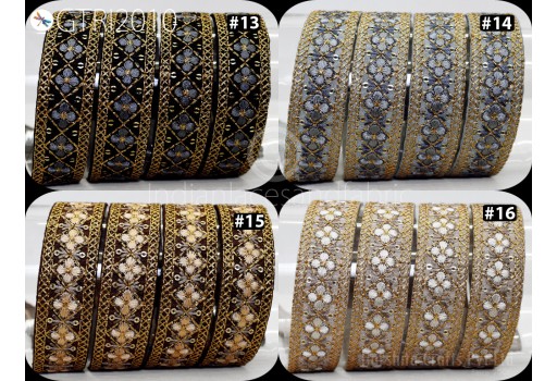 9 Yard Embroidered Fabric Sewing Trim Embellishment Sari Gift Wrapping Ribbons DIY Crafting Border Indian Embroidery Cushion Lace Home Decor 