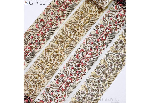 9 Yard Embroidered Fabric Trims Indian Decor Embroidery Sari Border Laces Ribbon Decorative Sewing Craft Saree Dresses Trimmings Home Decor 