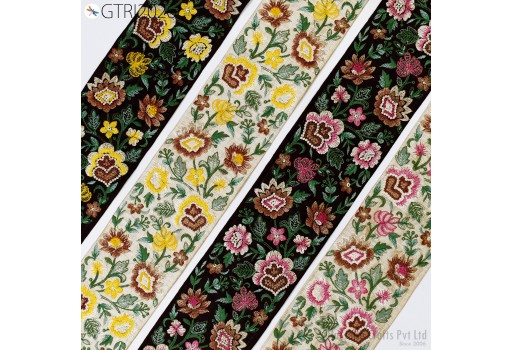 9 Yard Embroidered Fabric Trims Indian Embroidery Sari Border Laces Ribbon Decorative Sewing Craft Saree Dresses Trimmings Home Decor 