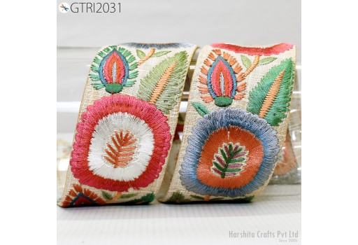 9 Yard Indian Trim Dress Sari Border DIY Crafting Ribbon Sewing Fabric Embroidered Decorative Costumes Cushion Curtain Home Decor Trimming 