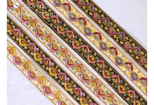 9 Yard Embroidered Sari Ribbon Garment Costume Trim For Dupatta Embellishment Wedding Dress Crafting Border Indian Embroidery Cushions Lace Home Décor Clothing accessories