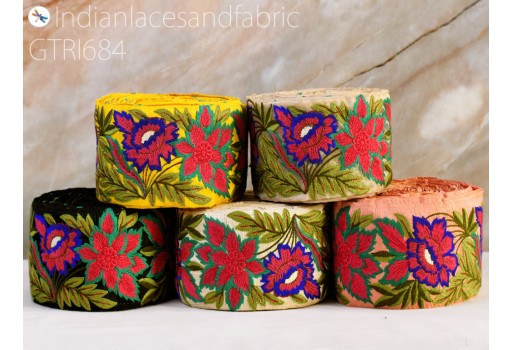 9 Yard Embroidered Fabric Trim Decorative Indian Laces Table Runner Curtains Home Sari Border Embellishments Saree Ribbon DIY Crafting Sewing Decor Clothing Accessories