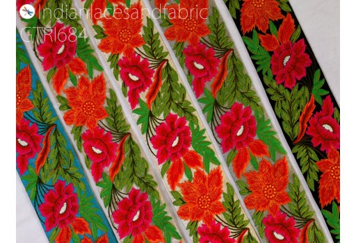 Embroidered Decorative Trim By 3 Yard Indian Laces Sari Border Craft Ribbon Sewing Trim Tape Costume Fashion accessories trim