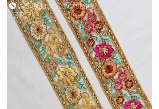 9 Yard Decorative Bridal Belt Lace Embellishments DIY Crafting Sewing Indian Sari Border Home Decor Bags Embroidered Fabric Trim Decorative Embroidery Saree Ribbon