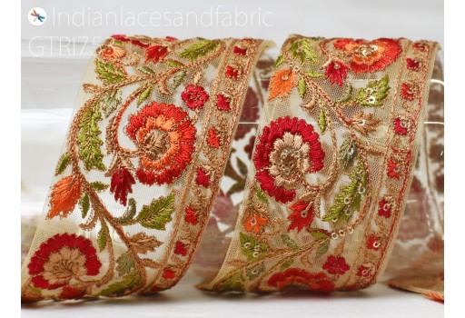 9 Yard Embroidered Dresses Embellishments DIY Crafting Sewing Indian Sari Border Home Decor Bags Hat Making Fabric Trim Decorative Saree Ribbon Clothing Accessories