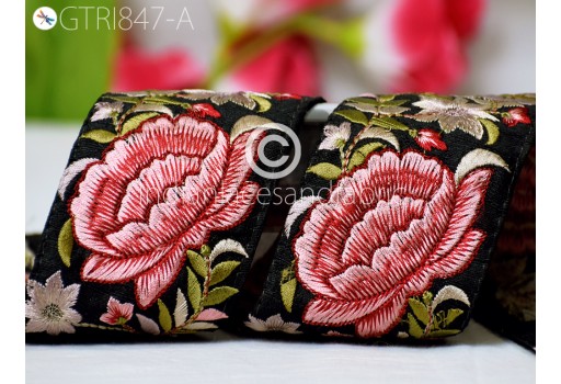 9 Yard Embroidered Fabric Dresses Trim Floral Saree Border DIY Crafting Sewing Ribbon Beach Bags Home Decor Embellishment Tape Drapery Home Décor Trimming