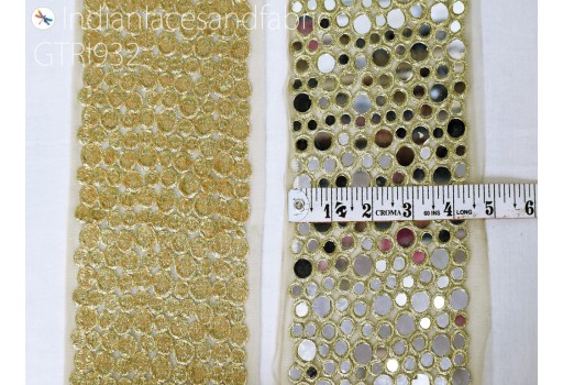 9 Yard Costumes Mirror Trim Wedding Dresses Decorative Trimmings Bridal Belt Indian Garment Costume Laces Sewing Crafting Saree Border Exclusive Gown Ribbon