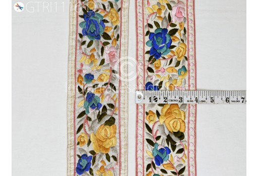 9 Yard Embroidered Dresses Fabric Trim Cushions Beach Bags Hats Indian Sari Border Saree Laces Sewing DIY Crafting Decorative Ribbons Bridal Belt Making Trimmings 