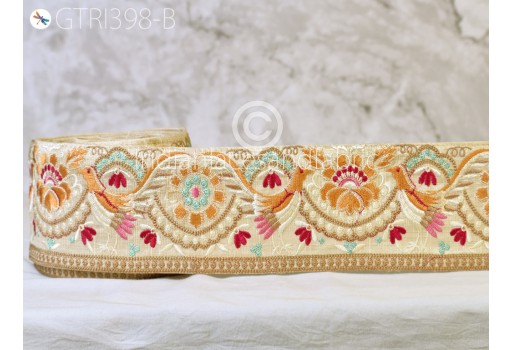 9 yard Indian Embroidery Sari Border wedding gown Trim Embroidery Embellishments Saree Ribbons kurti tape Cushions cover lace Home Décor Sewing DIY Crafting Trimmings