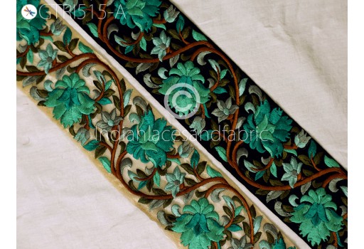 9 Yard Sea Green Decorative Embroidery Fabric Trim Doll Making Cushion Cover lace Crafting Sewing Saree Indian Dresses Border Table Runner Embroidered Headband Ribbon Hair Clothing Accessories