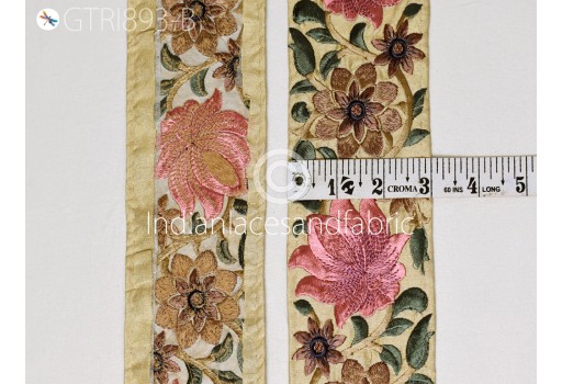 Indian Embroidered Trim By 3 Yard Ribbon Decorative Embroidery Embellishment Sewing Indian Sari Border Home Decor DIY Headband Crafting