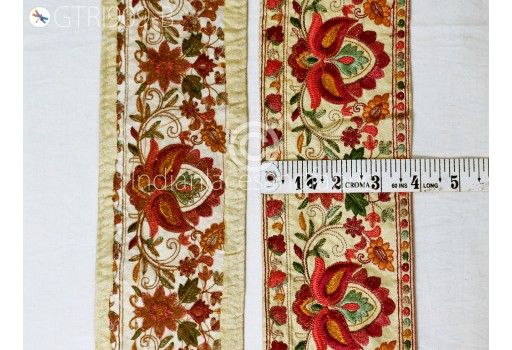9 Yard Embroidered Fabric Trim Indian Sari Border Saree Laces Sewing DIY Crafting Decorative Ribbons Dresses Patterns Trimmings Cushions Beach Bags Hats Clothing Accessories