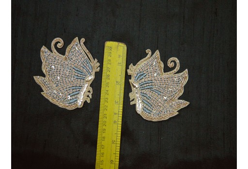 2 Pc Sewing Indian Dresses Patches Golden Christmas Appliques Decorative Appliques Handmade Patches Crafting Supply Decor 