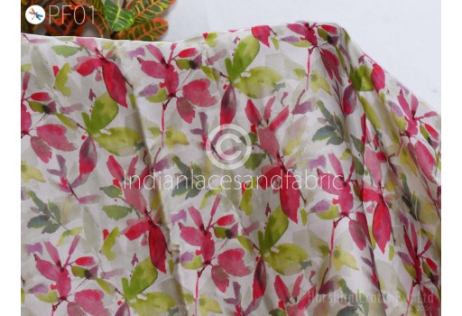 Indian Floral Soft Printed Modal Fabric By The Yard Flowy Summer Dresses Shirt Comfortable Clothing Wedding Costumes Drapery Sewing Kids Crafting