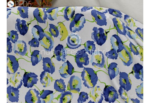 Indian Slub Crepe fabric Sold By The Yard Flowy Floral Soft Printed Summer Dresses Shirt Comfortable Clothing Party Costumes Drapery Sewing Crafting