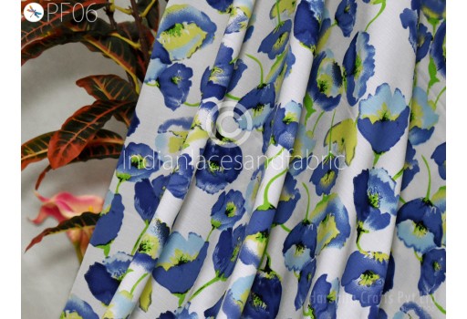 Indian Slub Crepe fabric Sold By The Yard Flowy Floral Soft Printed Summer Dresses Shirt Comfortable Clothing Party Costumes Drapery Sewing Crafting