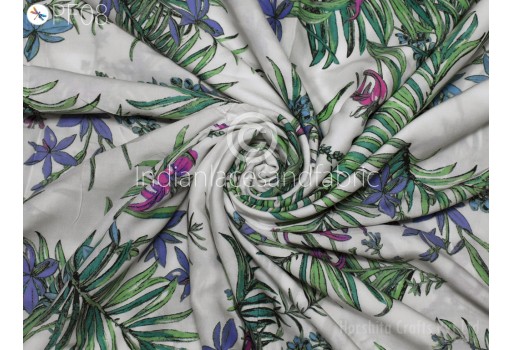 Floral Printed Modal Rayon fabric Sold By The Yard Flowy Summer Dress Shirt Comfortable Clothing Indian Wedding Costumes Drapery Sewing Crafting