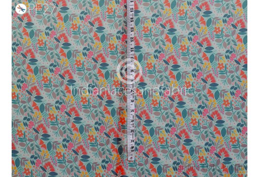 Indian Printed Georgette Fabric By Yard Soft Flowy Floral Summer Dress Shirt Comfortable Clothing Party Costumes Drapery Sewing Crafting Saree Material