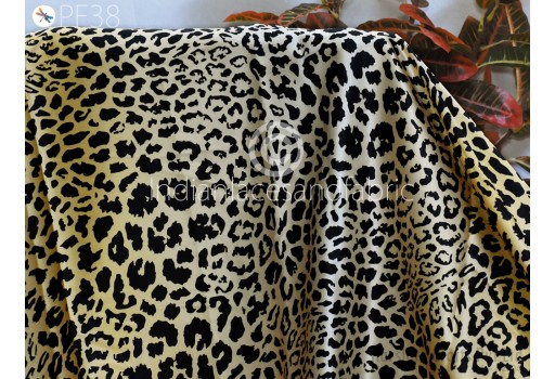 Satin Printed fabric By Yard Animal Print Soft Flowy fabric Summer Dresses Shirt Co-ord Set Clothing Party Costumes Drapery Sewing Kids Crafting Saree Material