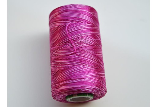Plum and White Silk Thread Spool Art Silk Thread Hand And Machine