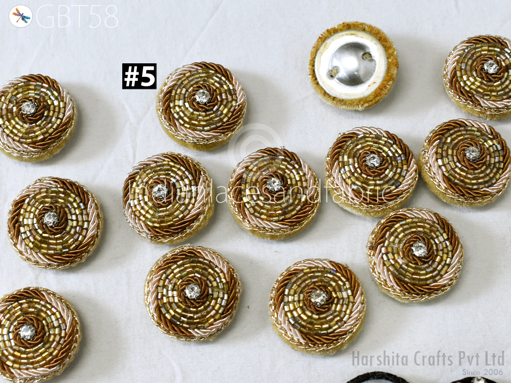 Beads Embellished Fancy buttons making at home for Churidar/Kurti