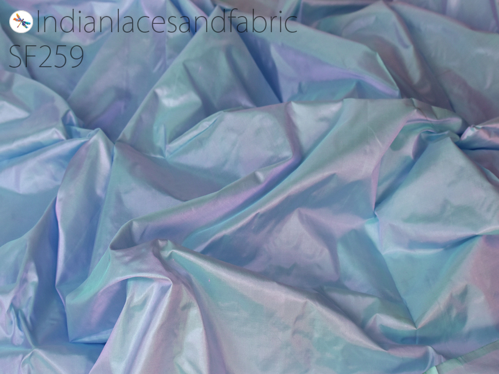 Blue Silk fabric by the yard - Natural silk - Pure Mulberry Silk - Han