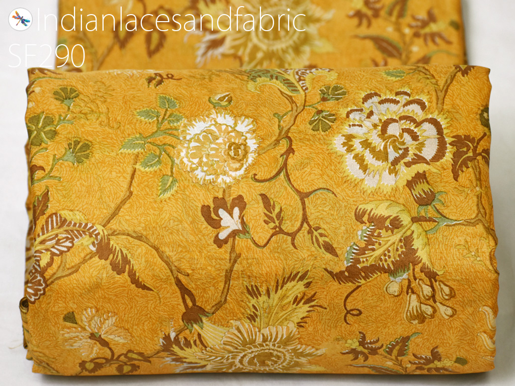 Mustard Yellow Raw Silk Fabric