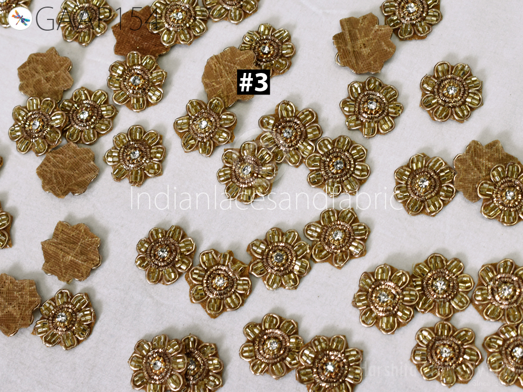 25 Handmade Beaded Patches Appliques Rhinestones Small Appliques
